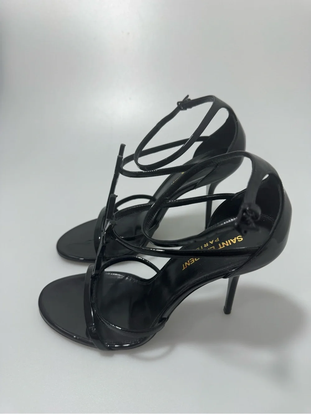 YSL Saint Laurent Cassandra Leather Sandals Black Women’s EU 38.5/US 8.5 - Picture 3 of 10